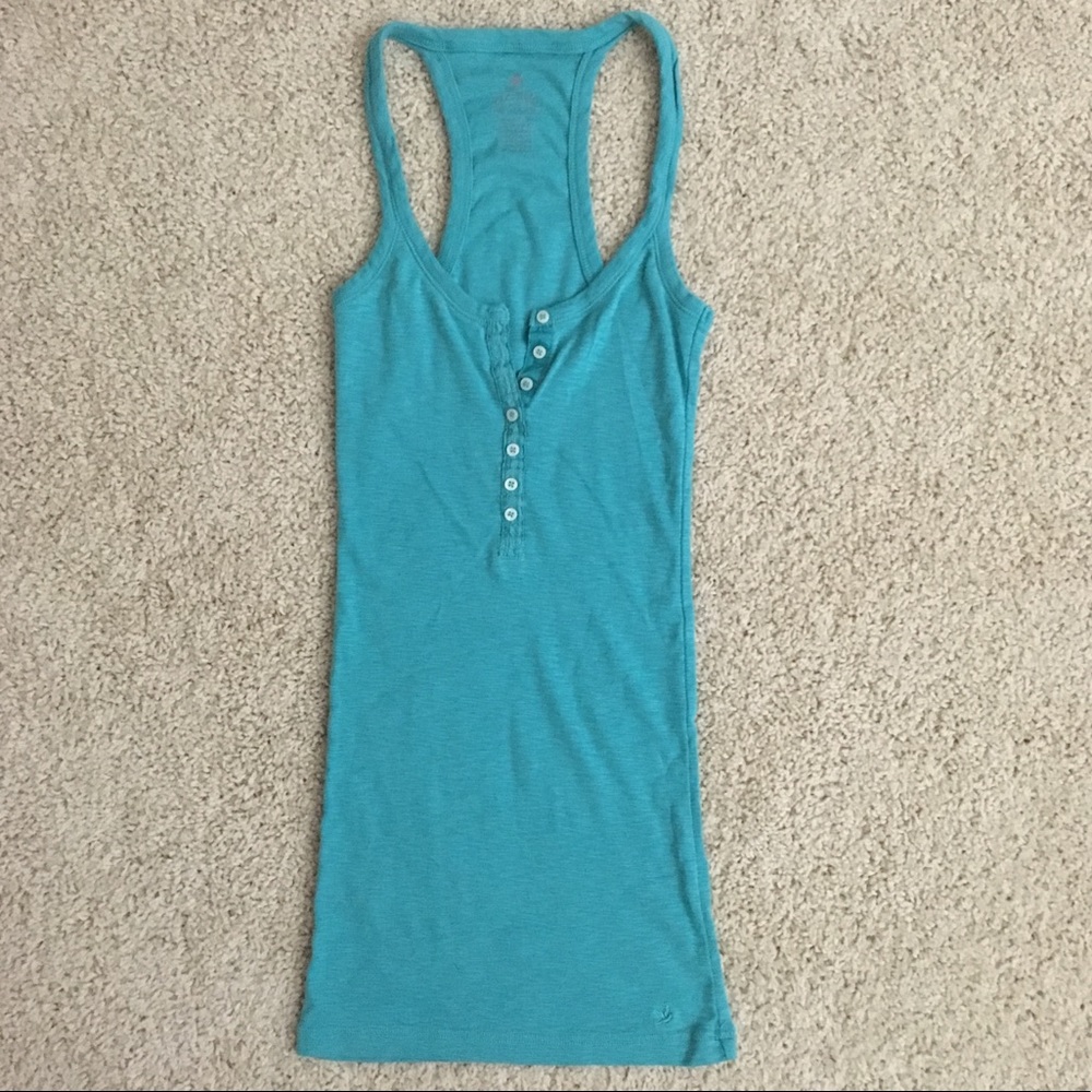 Teal Aerie Racerback Stretch Tank Top Medium